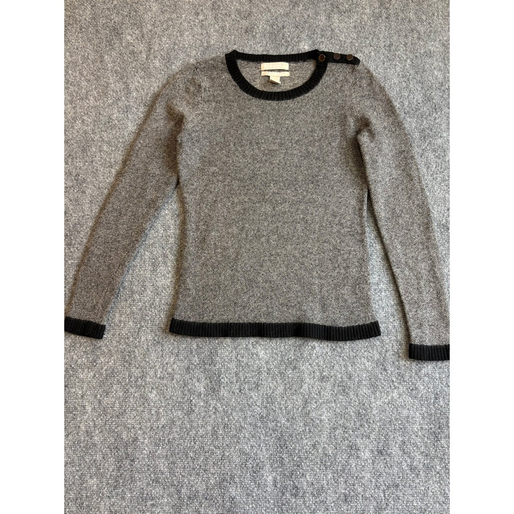 Banana Republic Womens XS Grey Wool Cashmere Blend Button Shoulder Sweater
